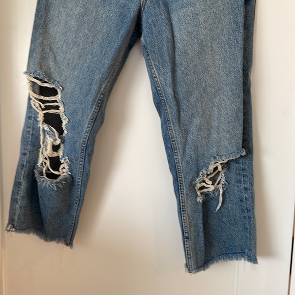 Free People Distressed Cropped Blue Jeans - Picture 5 of 6